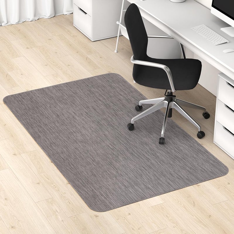 Blvornl Office Chair Mat for Hardwood Floor, 47.2" x 60" Desk Chair Mat for Hard Wood and Tile Floor, Large Anti-Slip Hard Floor Protector Rolling Chair Mat, PVC Mat Desk Rug for Office, Dark Grey - Image 1